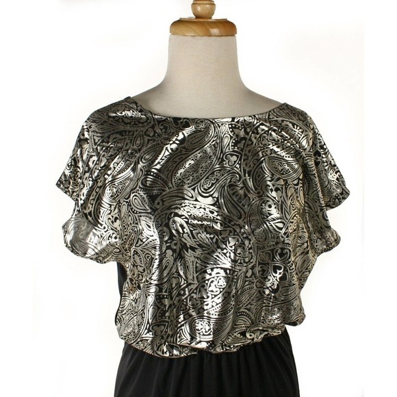 Vintage Cocktail Dress - Lady Ronte - Disco Sparkle Silver on Black - S -Hey Viv - Picture 4 of 6